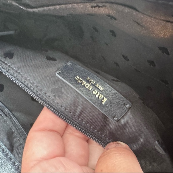 EUC Kate Spade Blue Leather Floral Chain Strap Bag - Picture 8 of 13